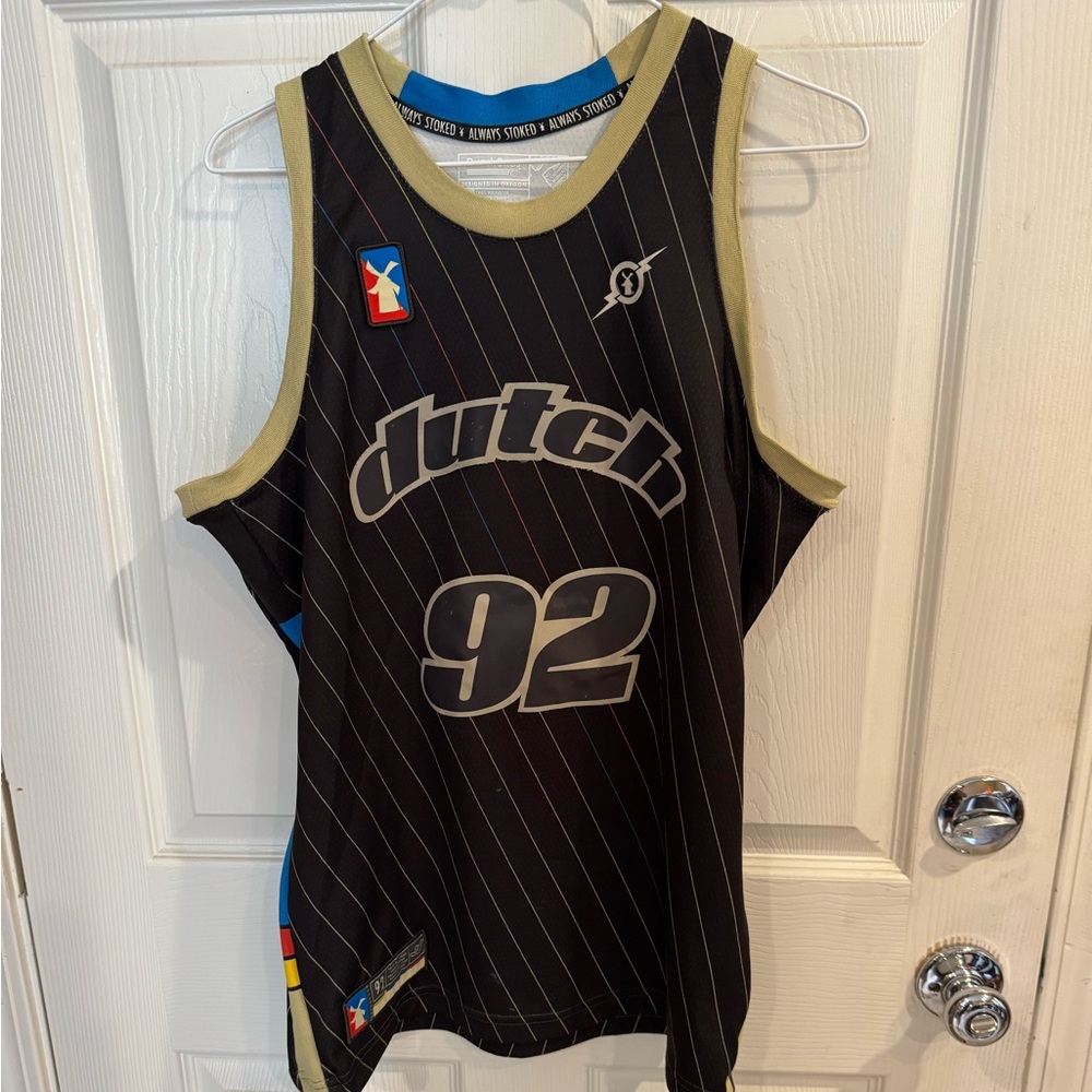 Medium Dutch Bros Coffee basketball jersey 92 always stoked. Straight.